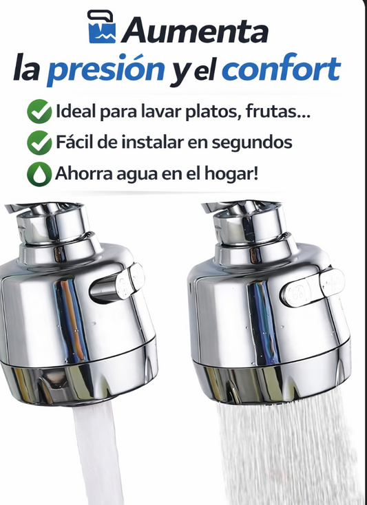 Grifo 360° con Doble Función – Chorro, Ducha y Agua Fría/Caliente