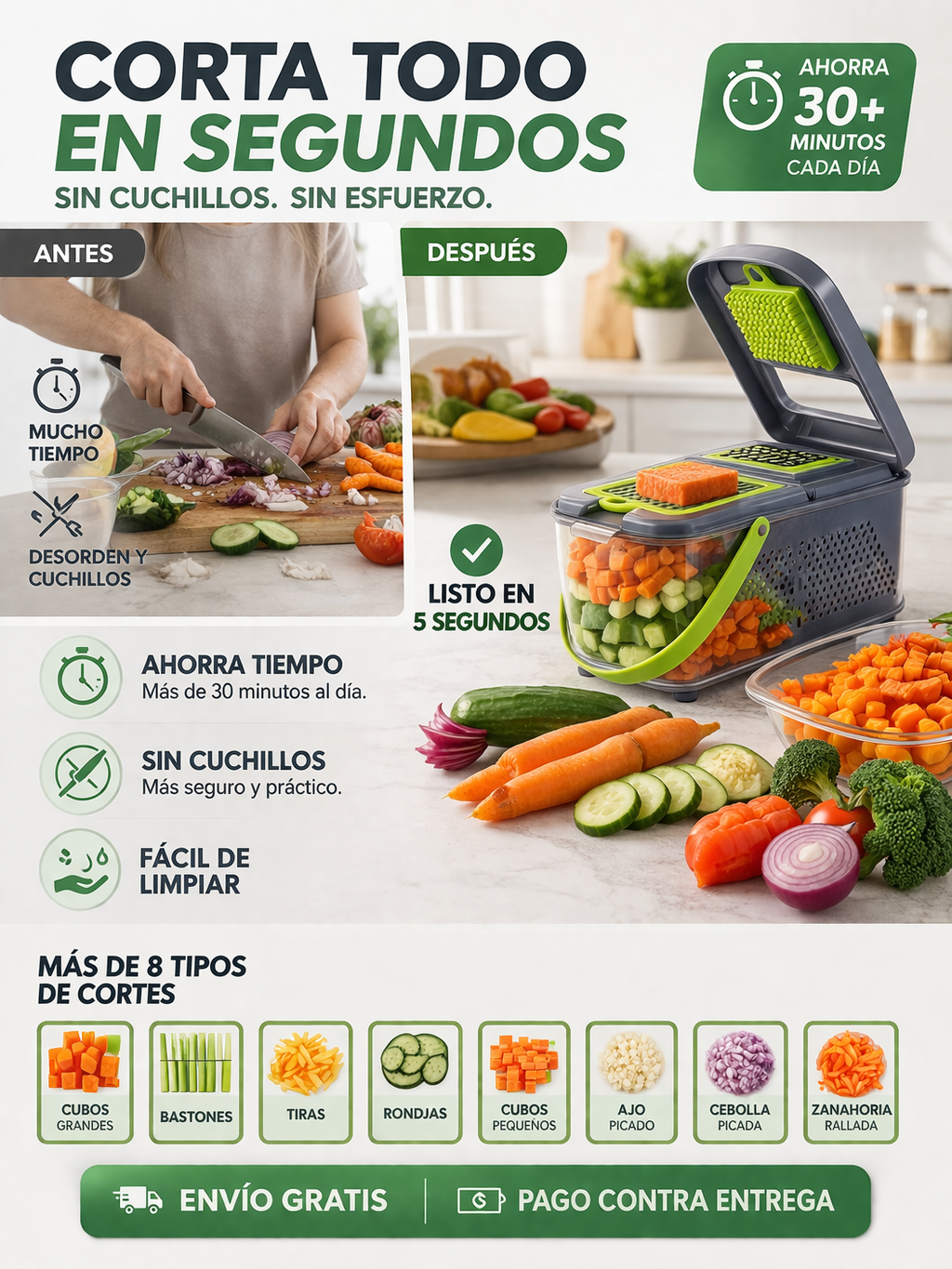 CortaFácil 22 en 1 | Corta verduras sin esfuerzo
